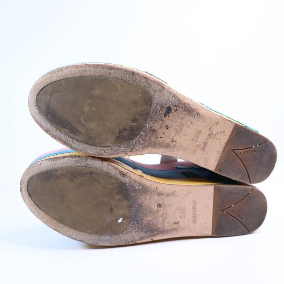 PRADA Southwest Suede Appliqué Platform Sandals Multicolor Wedge Women's 35.5 - Picture 9 of 11